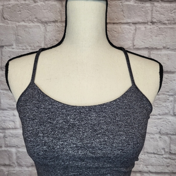 Lululemon Power Y tank Heathered Black gray racerback thin straps tank top sz 4 - Picture 4 of 11